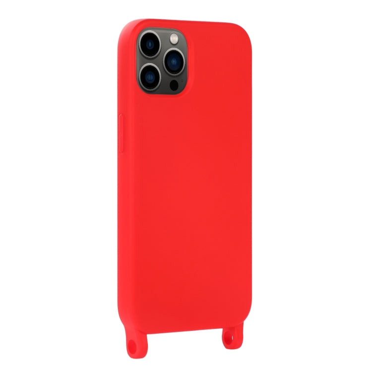 For iPhone 14 Pro Elastic Silicone Lanyard Case