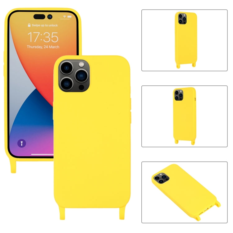 For iPhone 14 Pro Max Elastic Silicone Lanyard Case