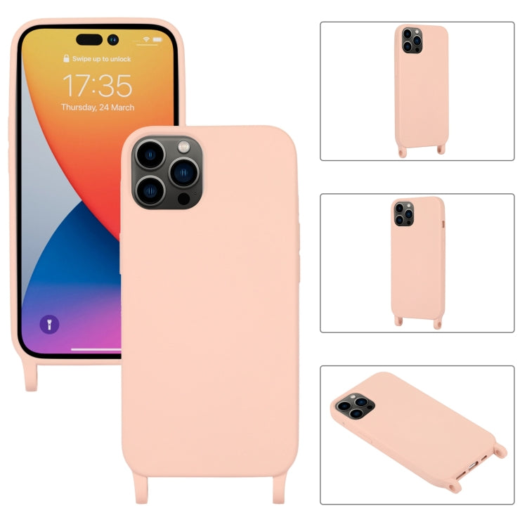 For iPhone 14 Pro Max Elastic Silicone Lanyard Case