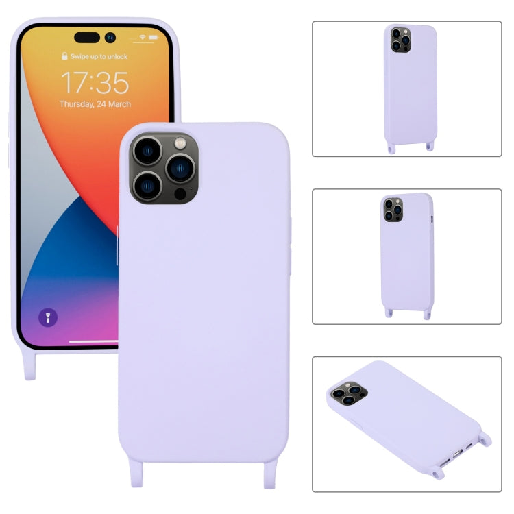 For iPhone 14 Pro Max Elastic Silicone Lanyard Case