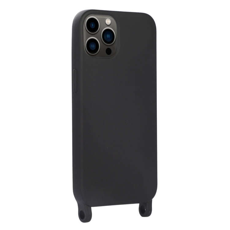 For iPhone 14 Pro Max Elastic Silicone Lanyard Case