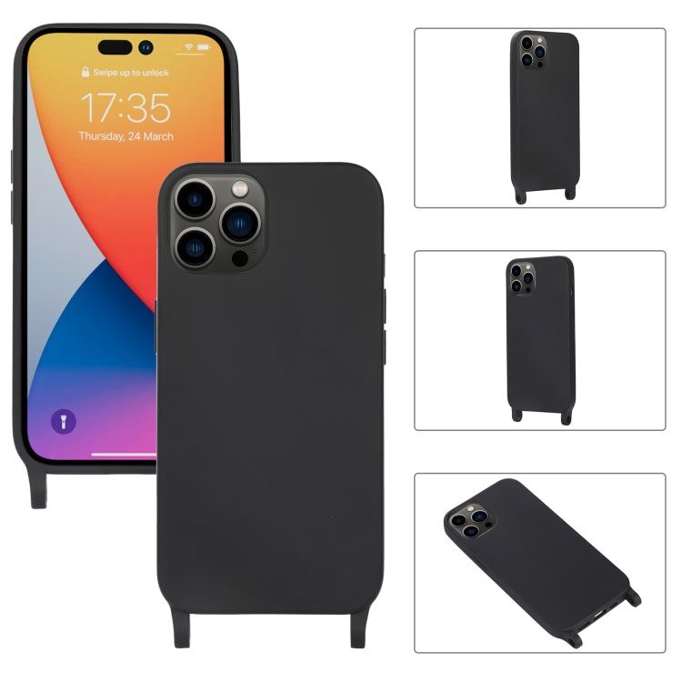 For iPhone 14 Pro Max Elastic Silicone Lanyard Case