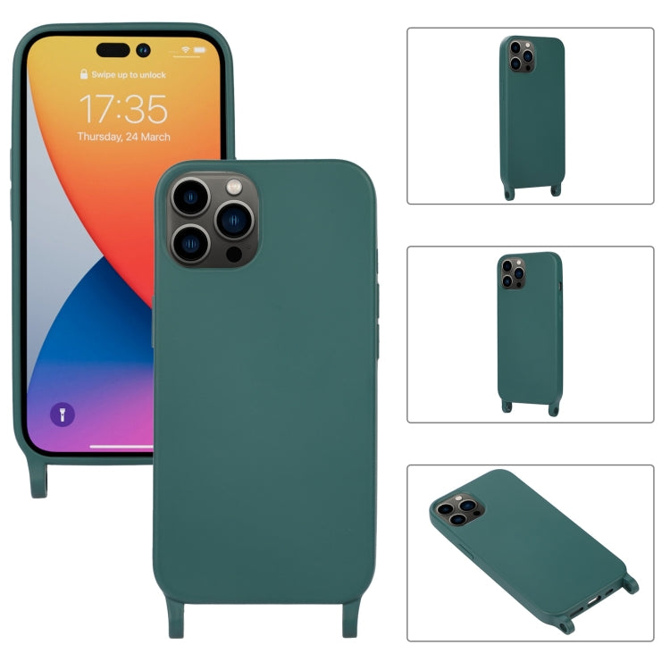 For iPhone 14 Pro Max Elastic Silicone Lanyard Case
