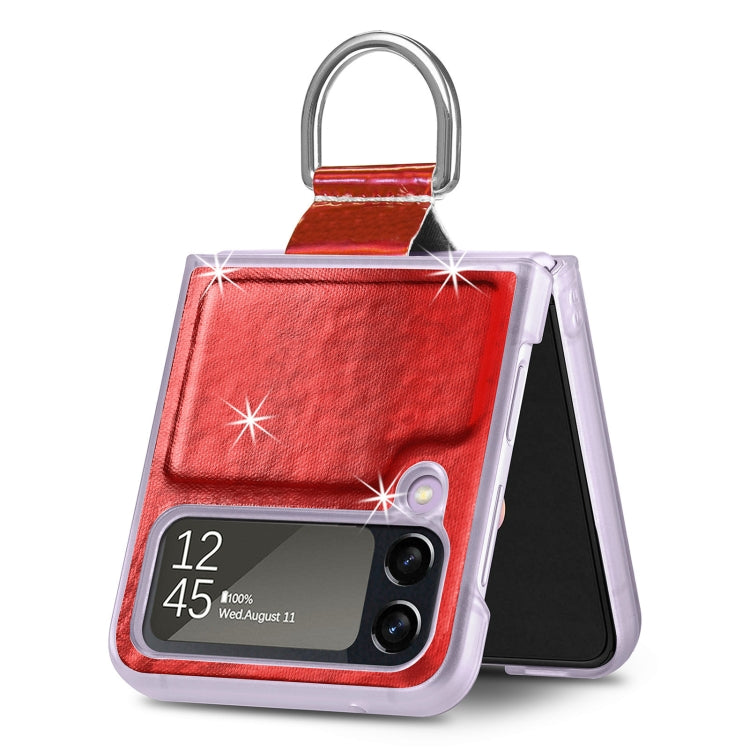 For Samsung Galaxy Z Flip4 Laser Skin Color Changing PC Phone Case with Ring
