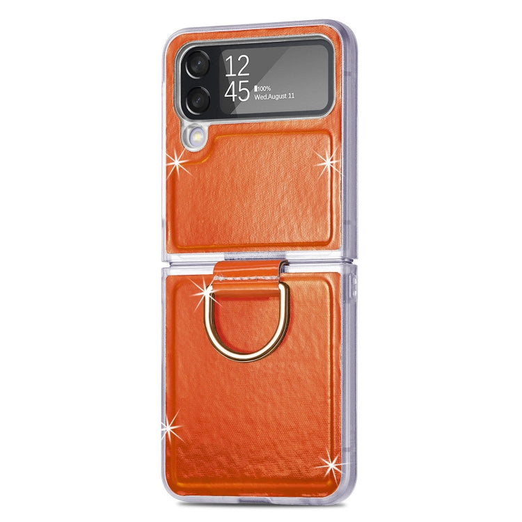 For Samsung Galaxy Z Flip4 Laser Skin Color Changing PC Phone Case with Ring
