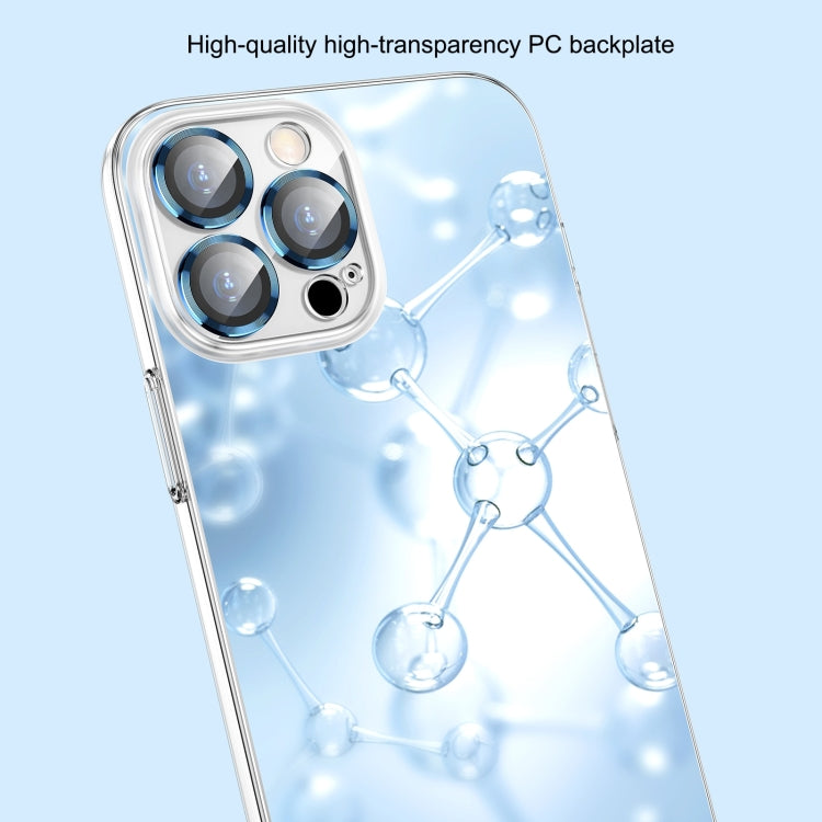 For iPhone 14 Plus Glass Lens Film Clear PC Phone Case