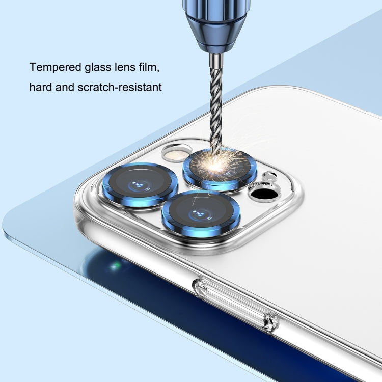 For iPhone 14 Plus Glass Lens Film Clear PC Phone Case