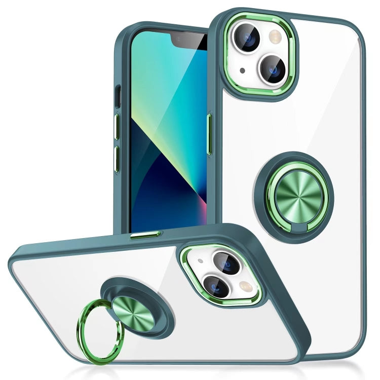 For iPhone 14 Plus Ring Holder TPU Acrylic Phone Case