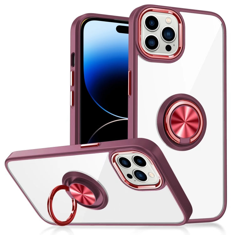 For iPhone 14 Pro Ring Holder TPU Acrylic Phone Case