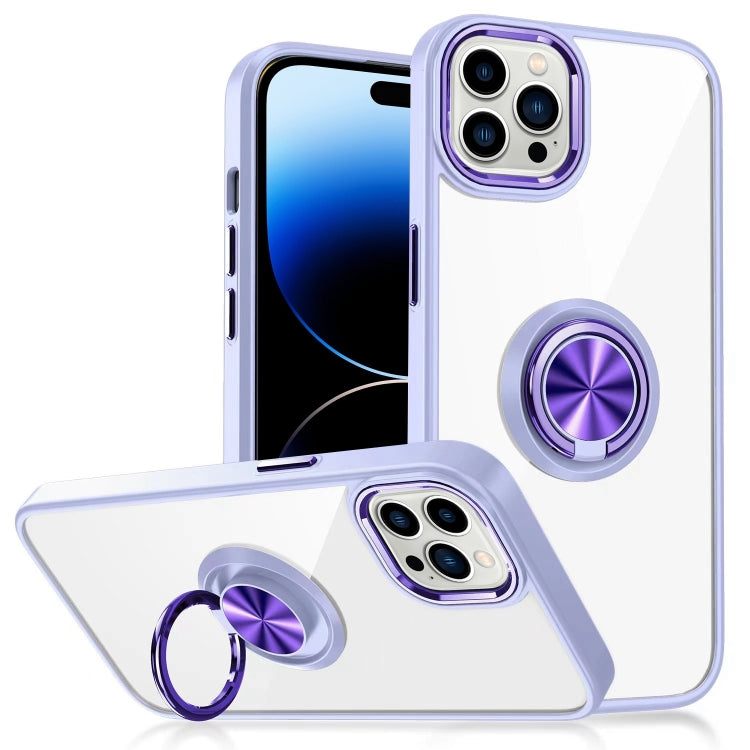 For iPhone 14 Pro Ring Holder TPU Acrylic Phone Case