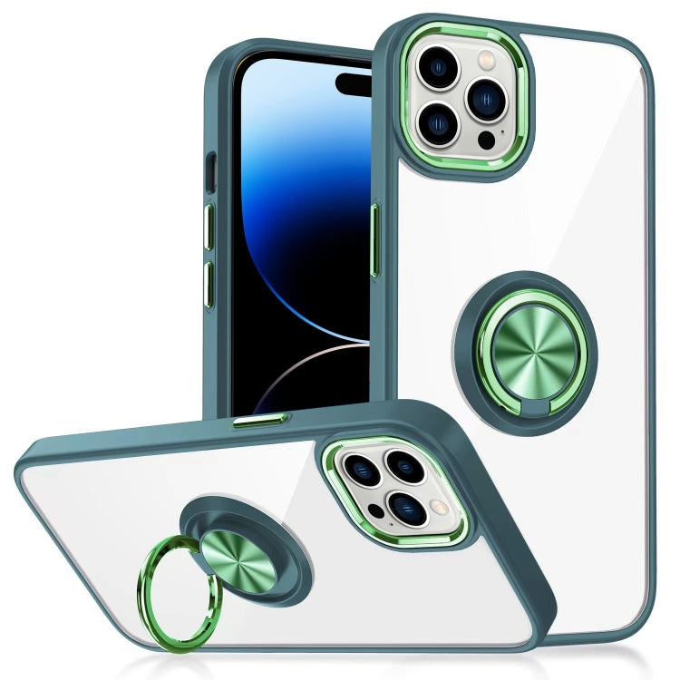 For iPhone 14 Pro Ring Holder TPU Acrylic Phone Case