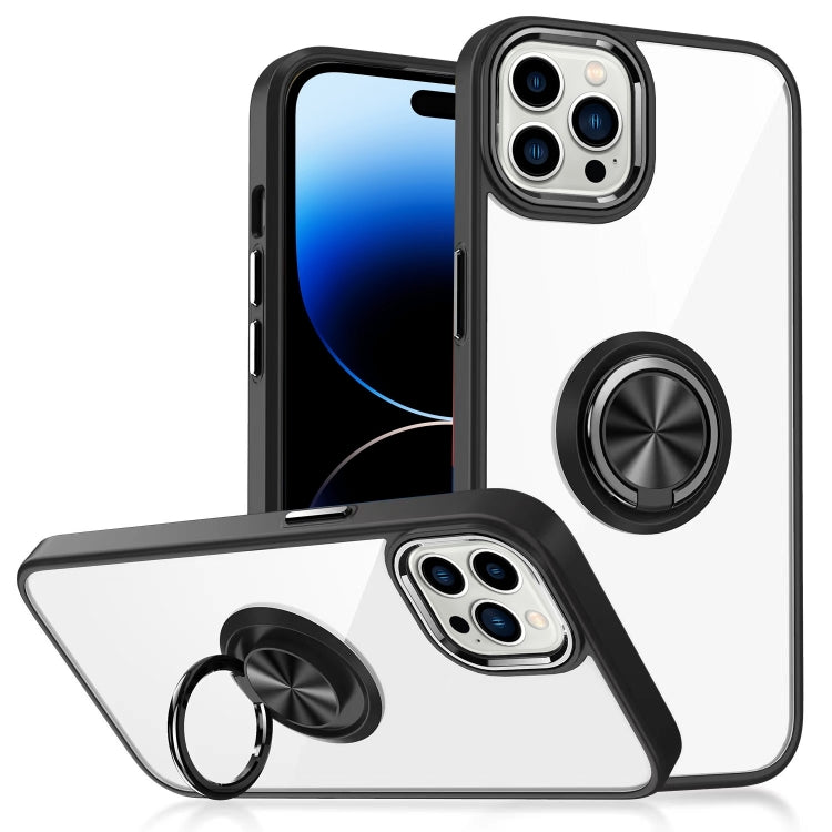 For iPhone 14 Pro Max Ring Holder TPU Acrylic Phone Case