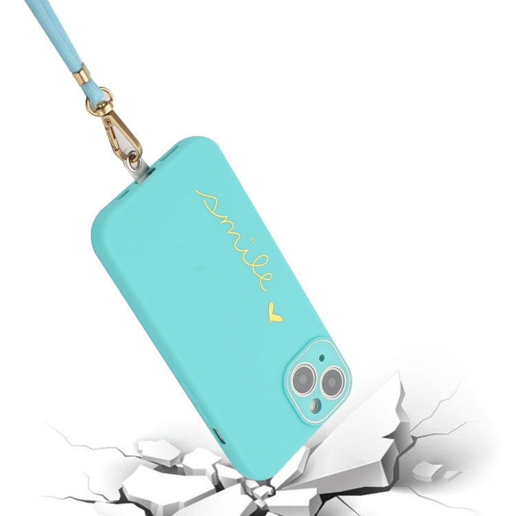 For iPhone 13 mini Gilding Line TPU Phone Case with Strap