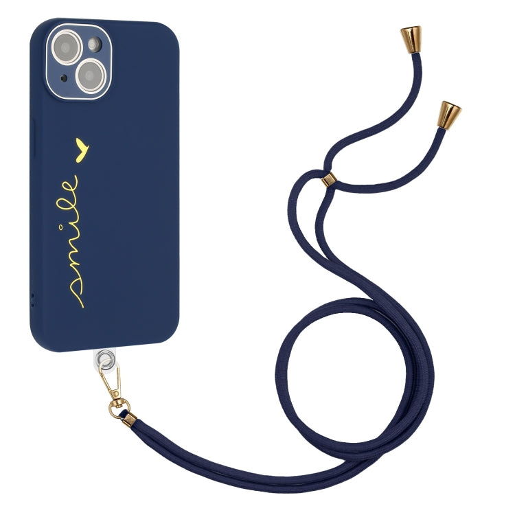 For iPhone 13 Pro Gilding Line TPU Phone Case with Strap