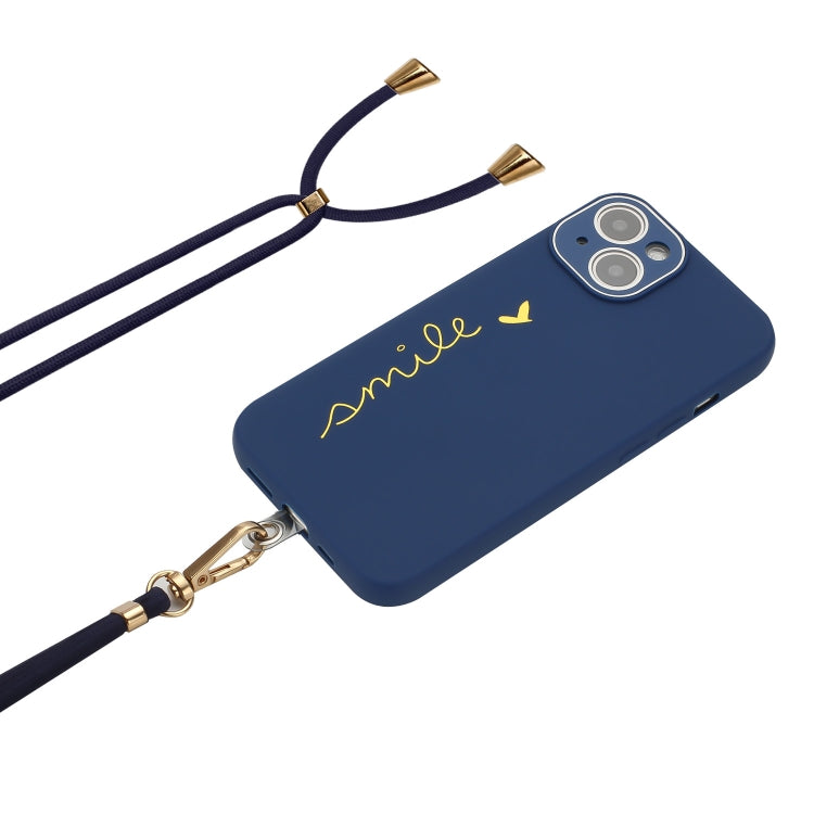 For iPhone 13 Pro Gilding Line TPU Phone Case with Strap