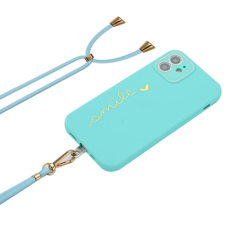 For iPhone 12 mini Gilding Line TPU Phone Case with Strap