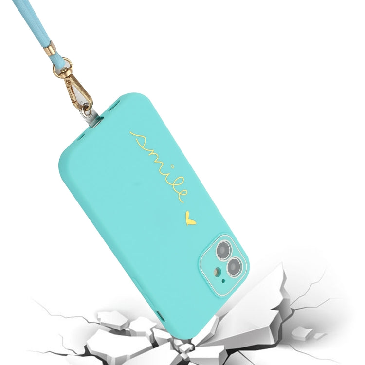 For iPhone 12 mini Gilding Line TPU Phone Case with Strap