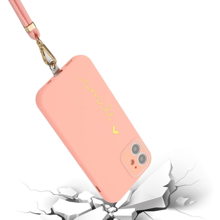 For iPhone 12 mini Gilding Line TPU Phone Case with Strap