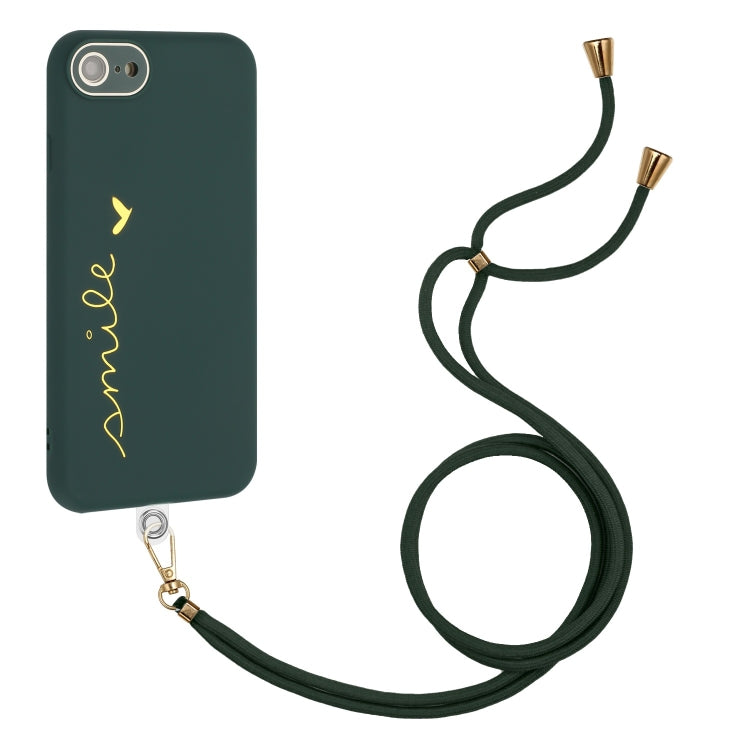 For iPhone SE 2022 / SE 2020 / 7 / 8 Gilding Line TPU Phone Case with Strap