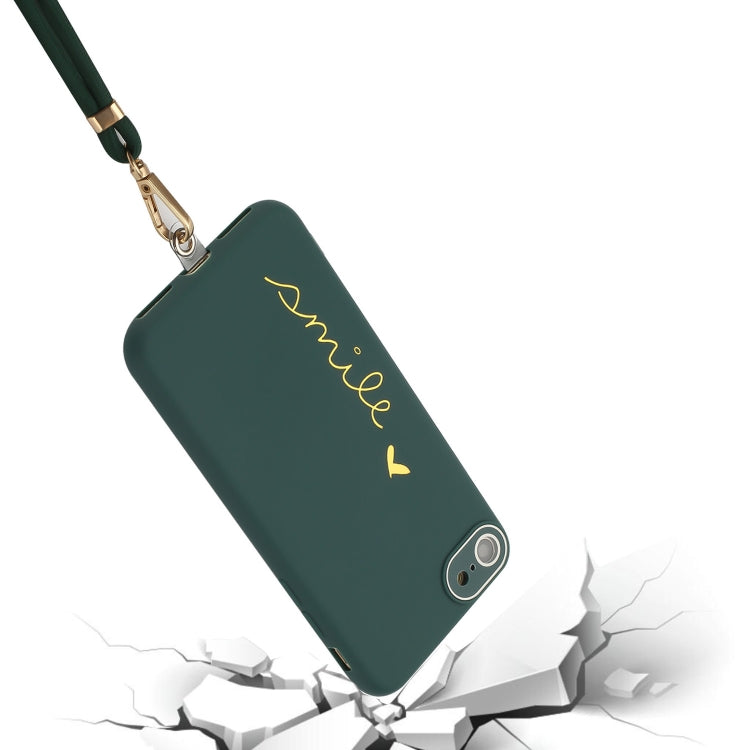 For iPhone SE 2022 / SE 2020 / 7 / 8 Gilding Line TPU Phone Case with Strap