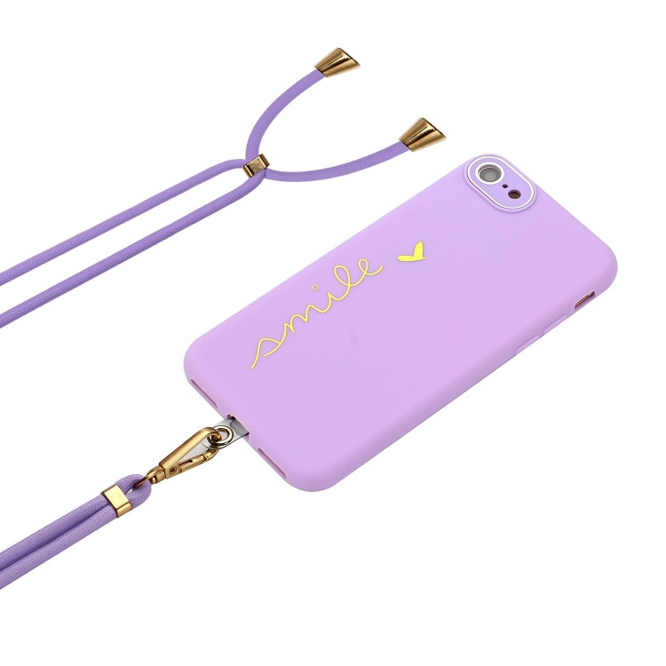For iPhone SE 2022 / SE 2020 / 7 / 8 Gilding Line TPU Phone Case with Strap