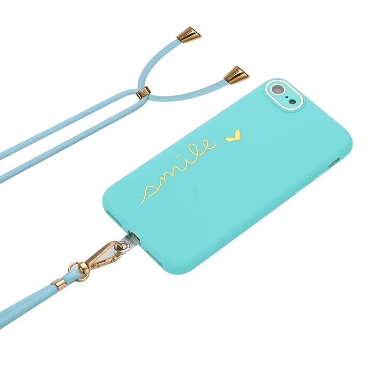 For iPhone SE 2022 / SE 2020 / 7 / 8 Gilding Line TPU Phone Case with Strap
