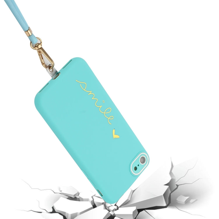 For iPhone SE 2022 / SE 2020 / 7 / 8 Gilding Line TPU Phone Case with Strap