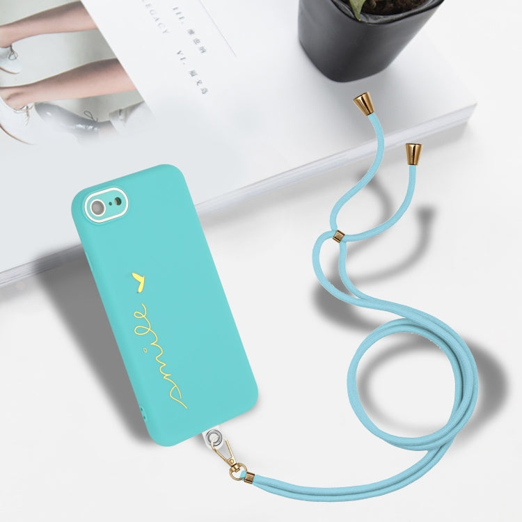 For iPhone SE 2022 / SE 2020 / 7 / 8 Gilding Line TPU Phone Case with Strap