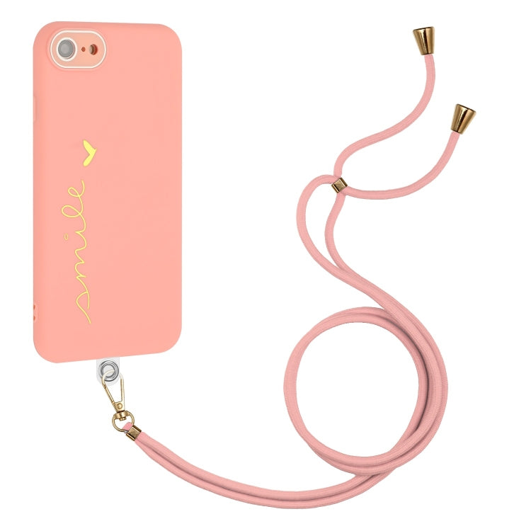 For iPhone SE 2022 / SE 2020 / 7 / 8 Gilding Line TPU Phone Case with Strap