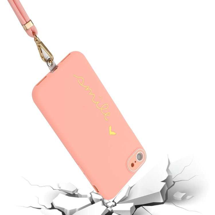 For iPhone SE 2022 / SE 2020 / 7 / 8 Gilding Line TPU Phone Case with Strap