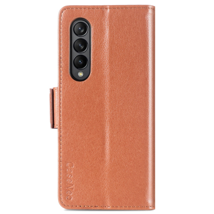 For Samsung Galaxy Z Fold4 5G Litchi Pattern Folding Phone Case with Pen & Card Slots