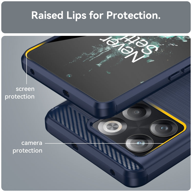 For OnePlus ACE Pro Brushed Texture Carbon Fiber TPU Phone Case