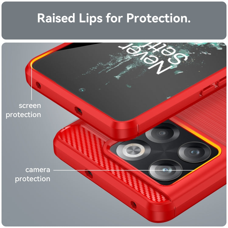 For OnePlus ACE Pro Brushed Texture Carbon Fiber TPU Phone Case
