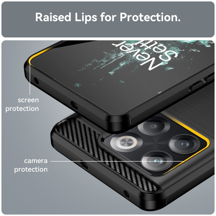 For OnePlus ACE Pro Brushed Texture Carbon Fiber TPU Phone Case