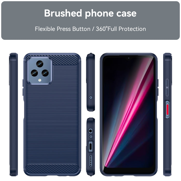 For T-Mobile REVVL 6 5G Brushed Texture Carbon Fiber TPU Phone Case