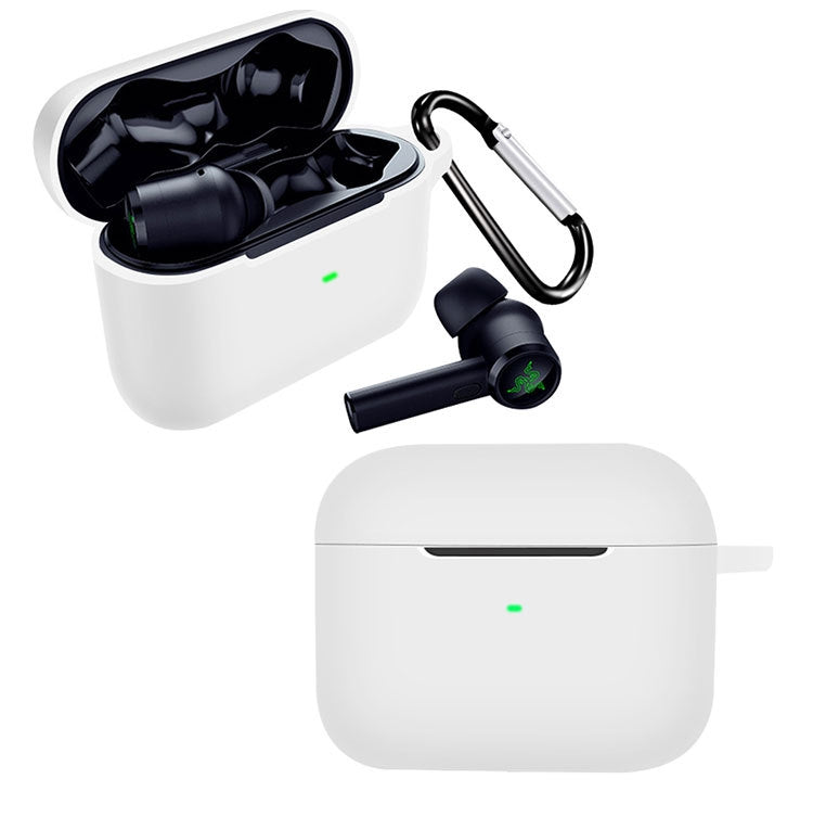 For RAZER Hammerhead True Wireless Pro Pure Color Bluetooth Earphone Soft Silicone Protective Case With Hook