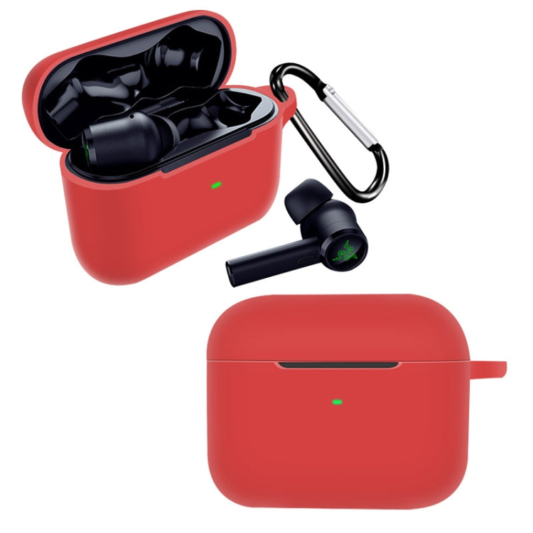 For RAZER Hammerhead True Wireless Pro Pure Color Bluetooth Earphone Soft Silicone Protective Case With Hook