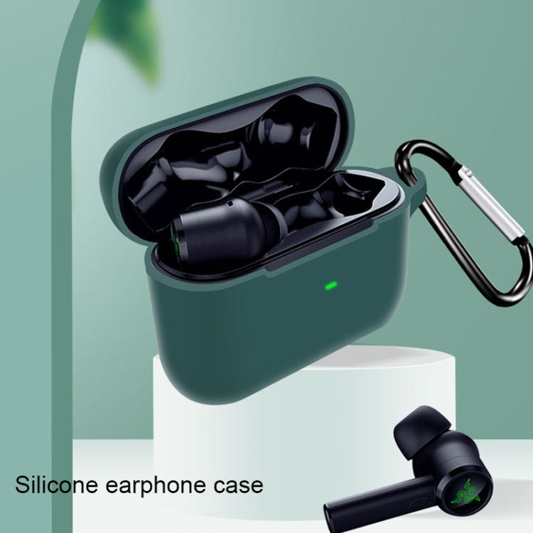 For RAZER Hammerhead True Wireless Pro Pure Color Bluetooth Earphone Soft Silicone Protective Case With Hook