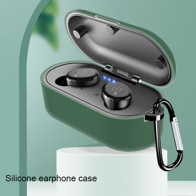 For Tozo T10 Pure Color Bluetooth Earphone Soft Silicone Protective Case With Hook
