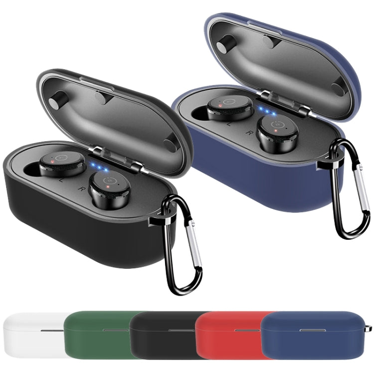For Tozo T10 Pure Color Bluetooth Earphone Soft Silicone Protective Case With Hook