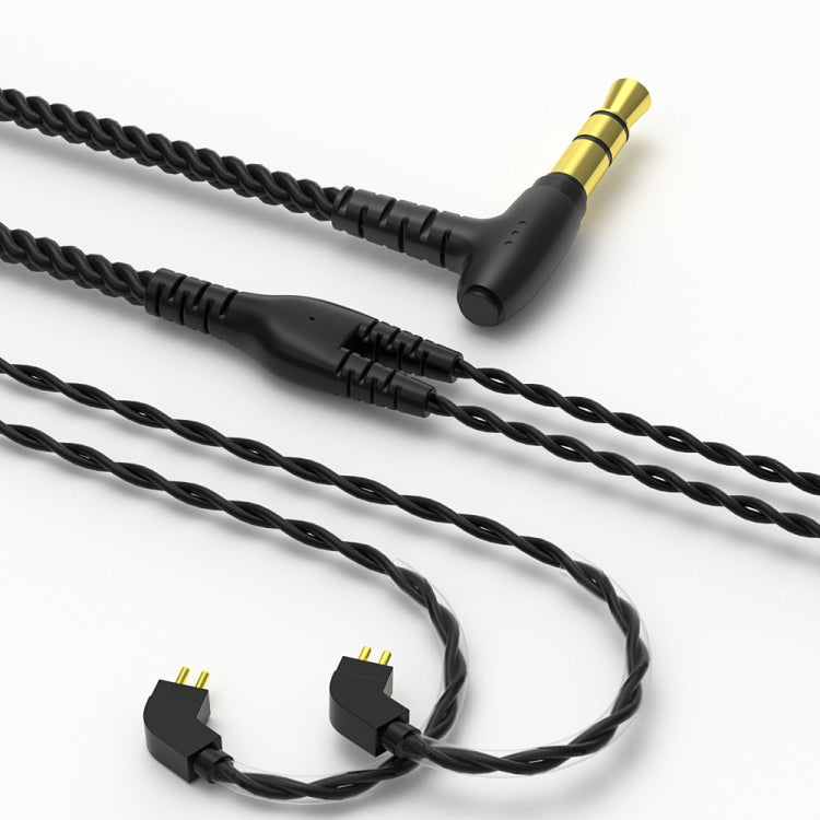 CVJ V2 1.25m Oxygen-free Copper Original 3.5mm Elbow Earphone Cable, Style:0.78mm No Mic(Black)