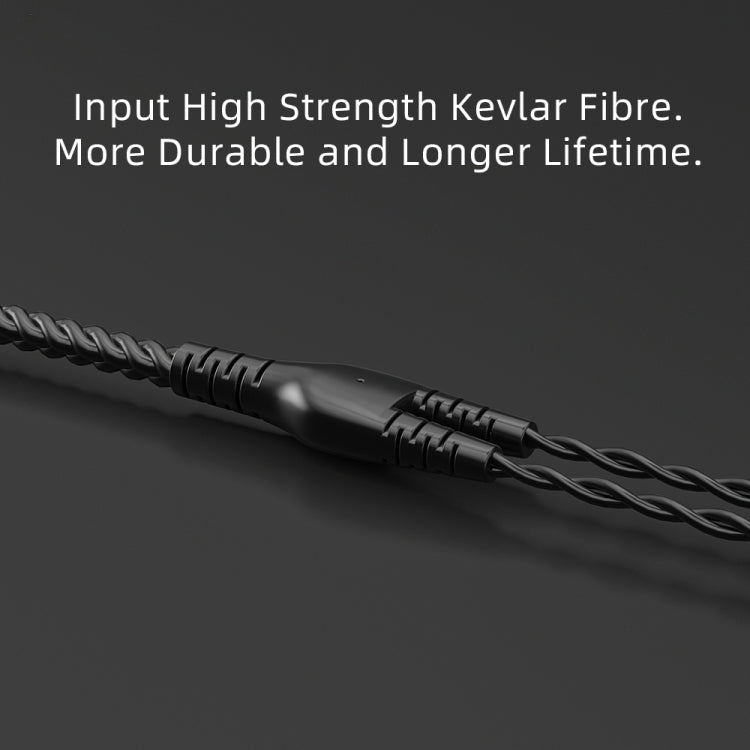 CVJ V2 1.25m Oxygen-free Copper Original 3.5mm Elbow Earphone Cable, Style:0.78mm with Mic(Black)