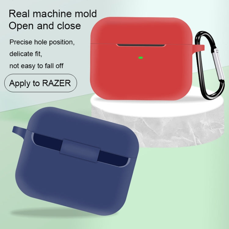 For Razer Hammerhead True Wireless X Pure Color Bluetooth Earphone Soft Silicone Protective Case With Hook