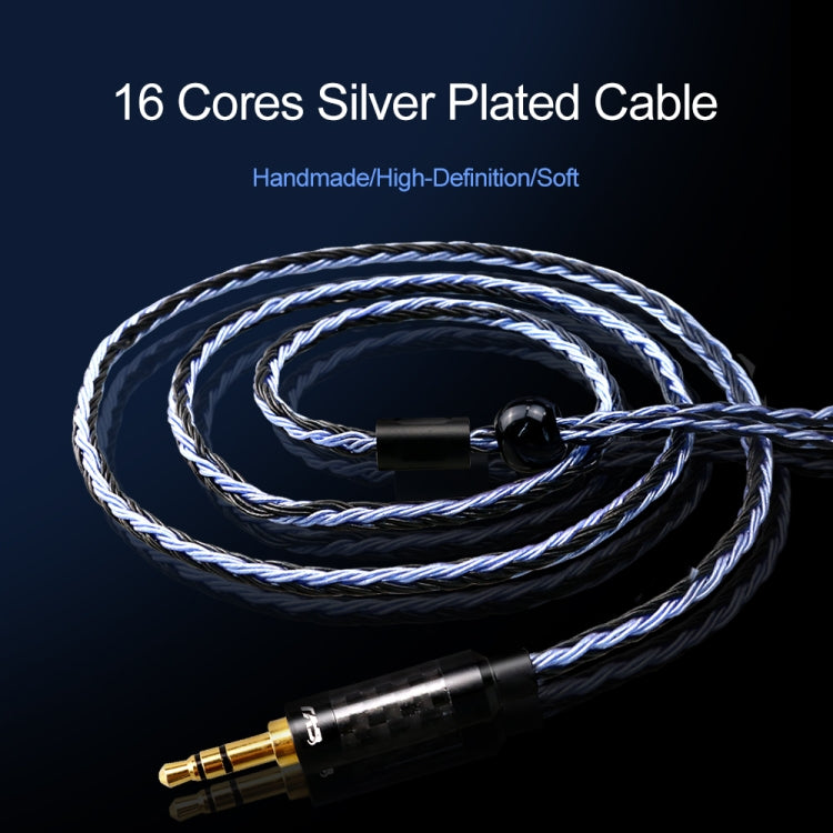 CVJ V3 1.2m 16 Cores Silver-plated 3.5mm Earphone Cable, Style:0.75mm