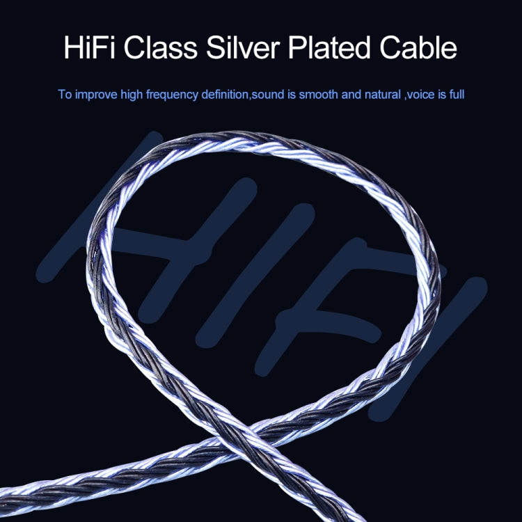 CVJ V3 1.2m 16 Cores Silver-plated 3.5mm Earphone Cable, Style:0.75mm