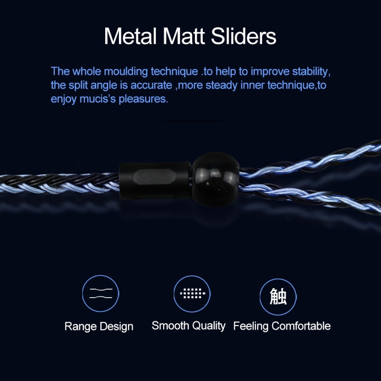 CVJ V3 1.2m 16 Cores Silver-plated 3.5mm Earphone Cable, Style:0.75mm