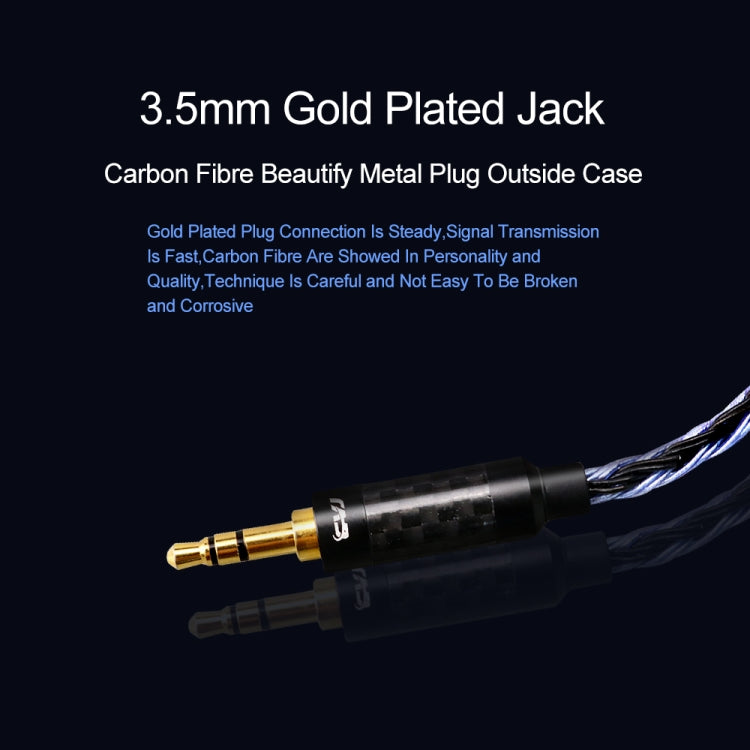 CVJ V3 1.2m 16 Cores Silver-plated 3.5mm Earphone Cable, Style:MMCX