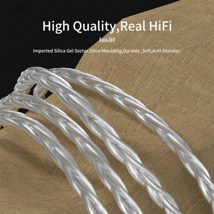 CVJ V7 1.25m 4-Cores Silver-plated 3.5mm Elbow Earphone Cable, Model:0.78mm No Mic(Silver)
