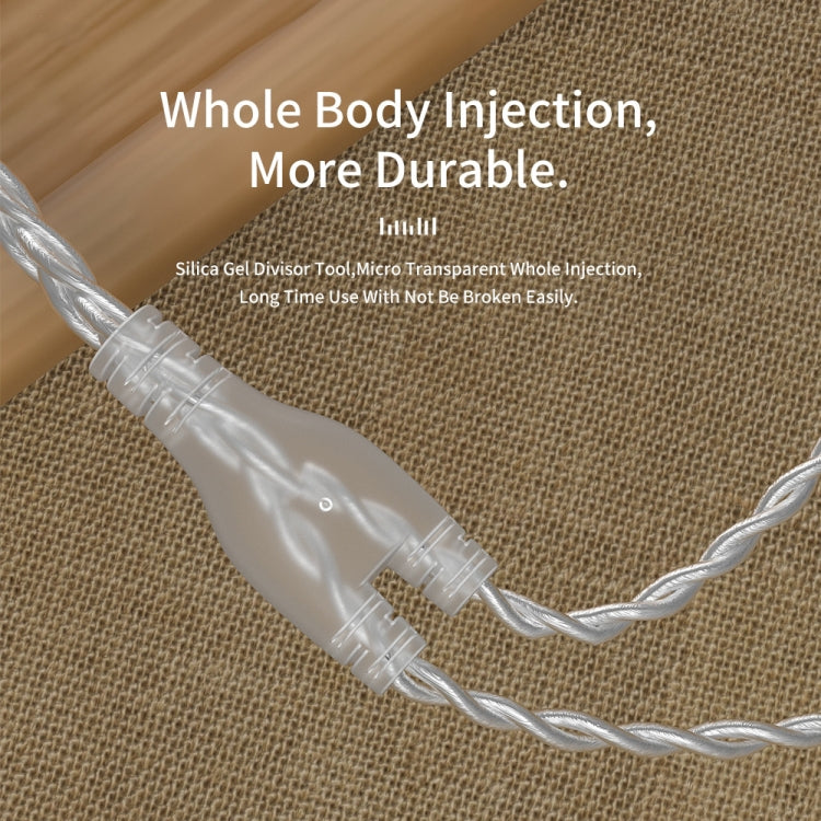 CVJ V7 1.25m 4-Cores Silver-plated 3.5mm Elbow Earphone Cable, Model:0.78mm No Mic(Silver)