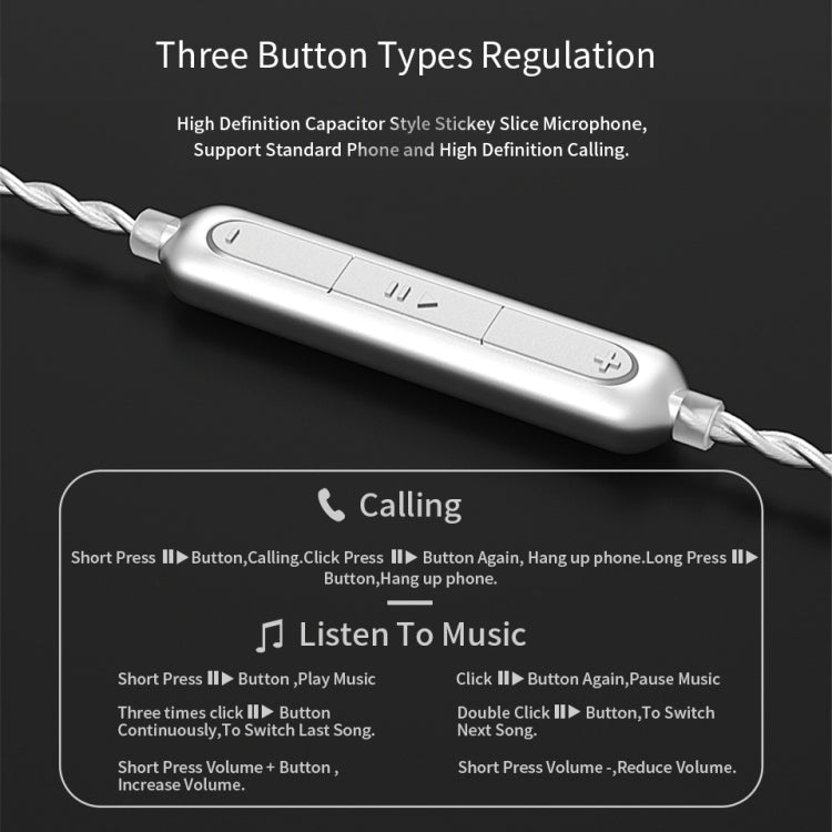 CVJ V5.TC 1.25m Type-C Digital Decoding Silver-plated Earphone Cable, Style:0.78mm(Silver)
